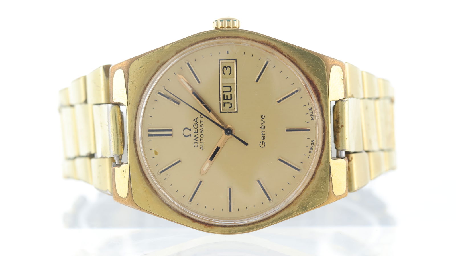 Vintage Omega Geneve Ref 166.0173 1973: Brand: Omega Model Name: Geneve Reference: 166.0173 Movement type: Automatic Movement calibre: Omega 1012 Year: 1973<