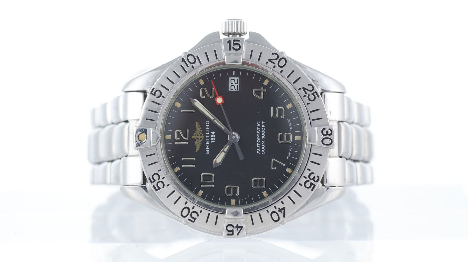 Breitling Colt Automatic Ref A17035: Brand: Breitling Model Name: Colt Reference: A17035 Movement type: Automatic Dial shape: Circular Dial colour: Grey Dial features: Arabic numerals. Date aperture Bezel: Uni-rotational bezel. Case size