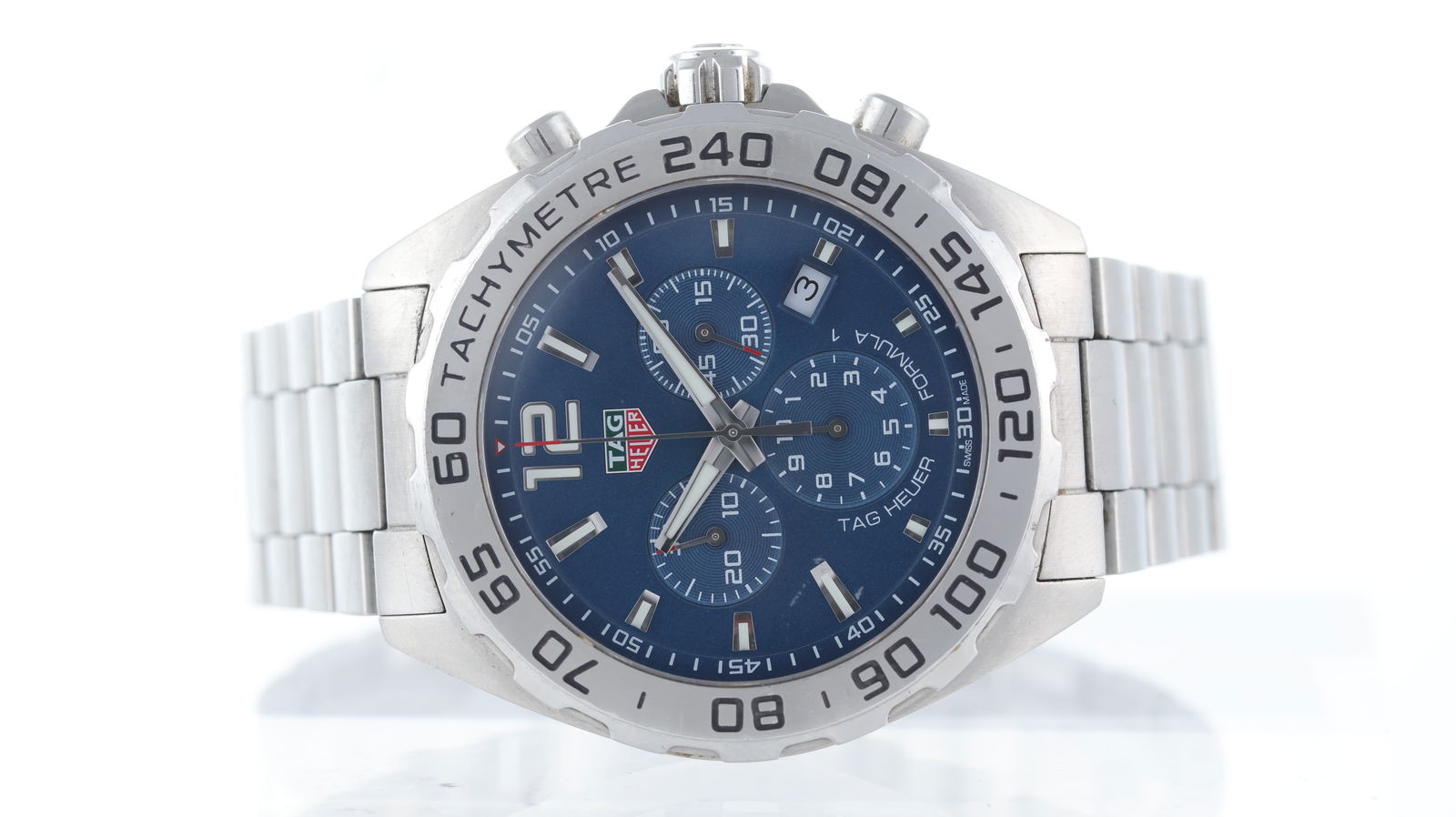Tag Heuer Formula 1 Ref CAZ101K: Brand: Tag Heuer Model Name: Formula 1 Reference: CAZ101K Movement type: Quartz Dial shape: Circular Dial colour: Sunburst, Blue Dial features: Lume filled hands and hour markers. Sub seconds. Date ap
