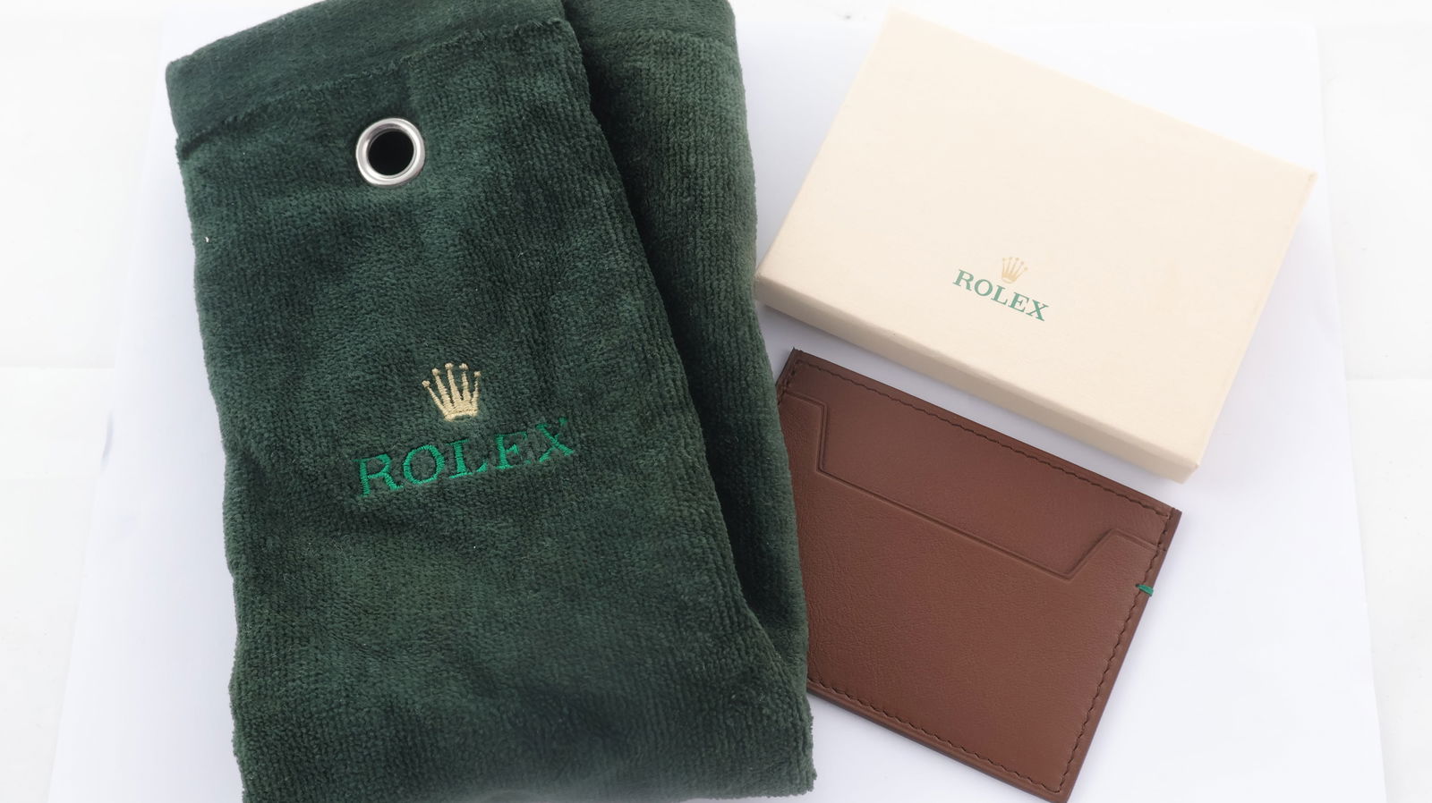 Rolex Golf Towel & Rolex Card Holder: Rolex Golf Towel & Rolex Card Holder, two Rolex gifts that are not usually for sale.