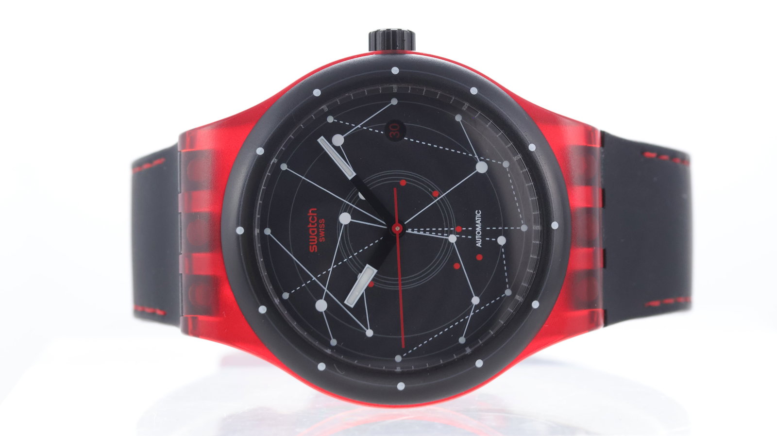 *To Be Sold Without Reserve* Swatch Sistem 51 Automatic Ref SUTR400: Brand: Swatch Model Name: Sistem 51 Reference: SUTR400 Movement type: Quartz Movement calibre: Swatch 10111 Dial shape: Circular Dial colour: Black Dial features: Constellation like dial. Bezel:
