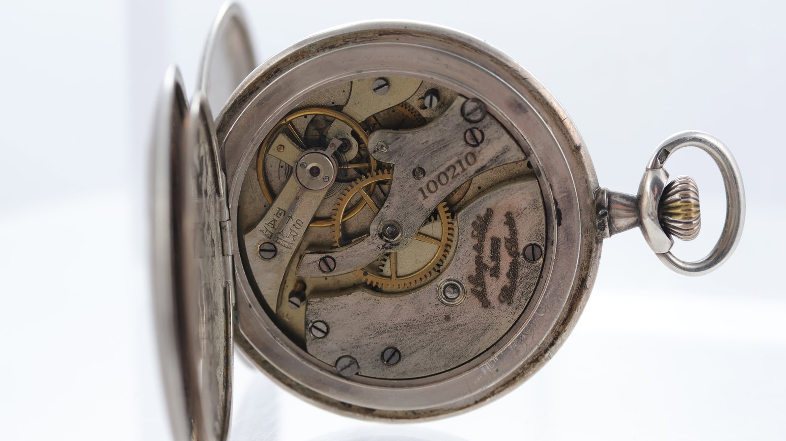 A Rare Silver Cased Foundation Era Lange & Sohne Manually Wound Pocket Watch - 8