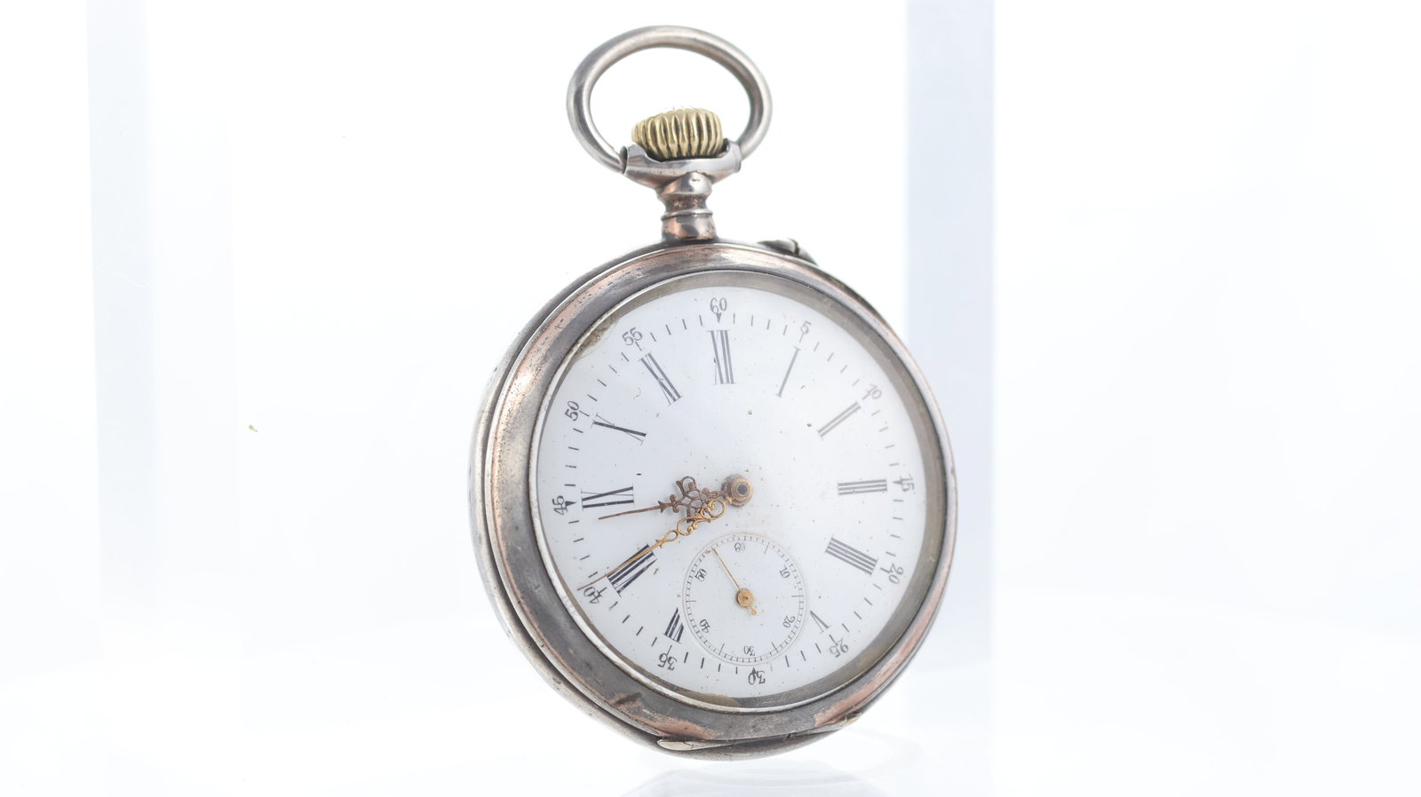 A Vintage Spiral Breguet 0.800 Silver Manually Wound Pocket Watch - 2