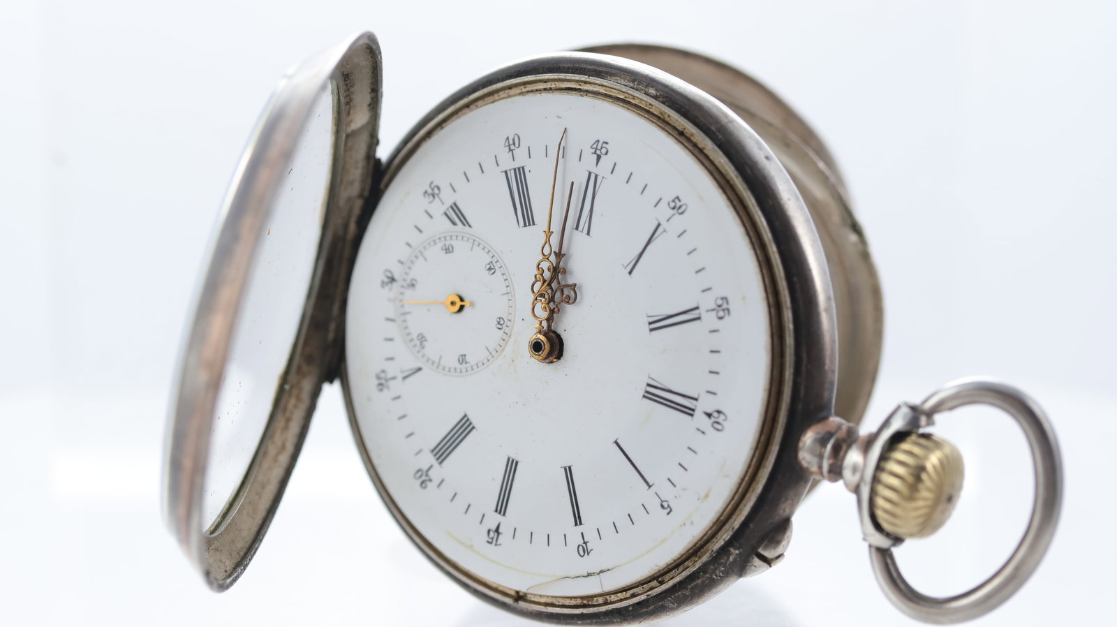 A Vintage Spiral Breguet 0.800 Silver Manually Wound Pocket Watch - 5