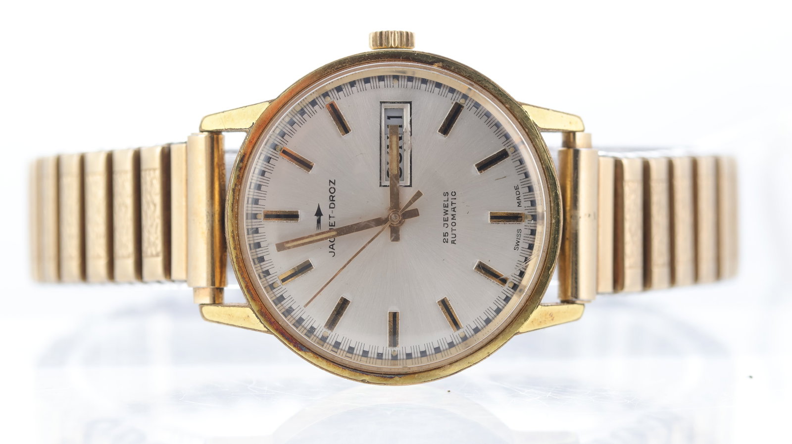Vintage Jaquet Droz Automatic Ref 8313: Brand: Jaquet Droz Model Name: Vintage Reference: 8313 Movement type: Automatic Movement calibre: Jaquet Droz ETA 2789 Movement features: Unsigned movement Dial shape: Circular