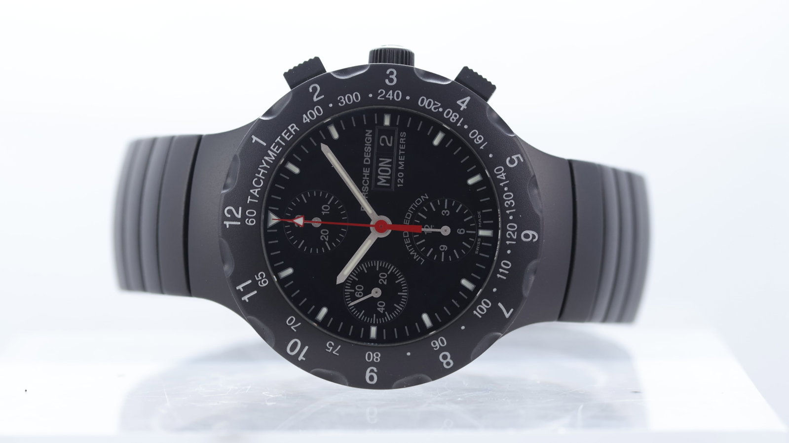 Porsche Design Titan By Eterna Limited Edition Ref 6500.12: Brand: Porsche Design Model Name: Titan Reference: 6500.12 Movement type: Automatic Movement calibre: Valjoux 7750 Dial shape: Circular Dial colour: Black Dial features: Baton hour markers, three subs