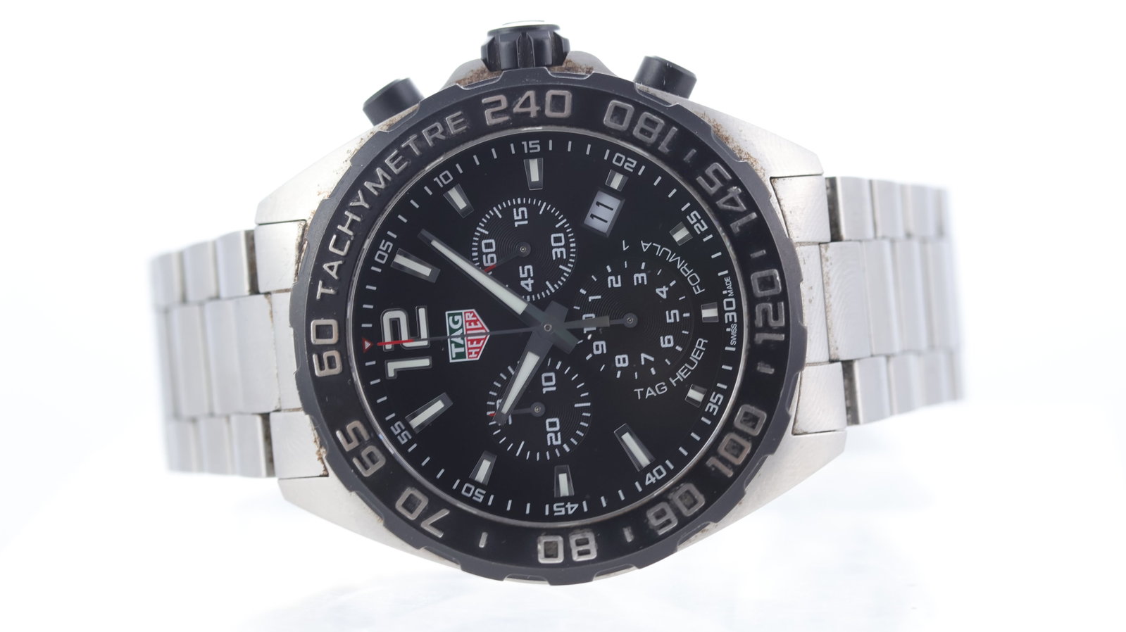 Tag Heuer Formula 1 Ref CAZ1010: Brand: Tag Heuer Model Name: Formula 1 Reference: CAZ1010 Movement type: Quartz Movement calibre: Tag Heuer Ronda 5040.0 Dial shape: Circular Dial colour: Black Dial features: Luminous hour markers, d