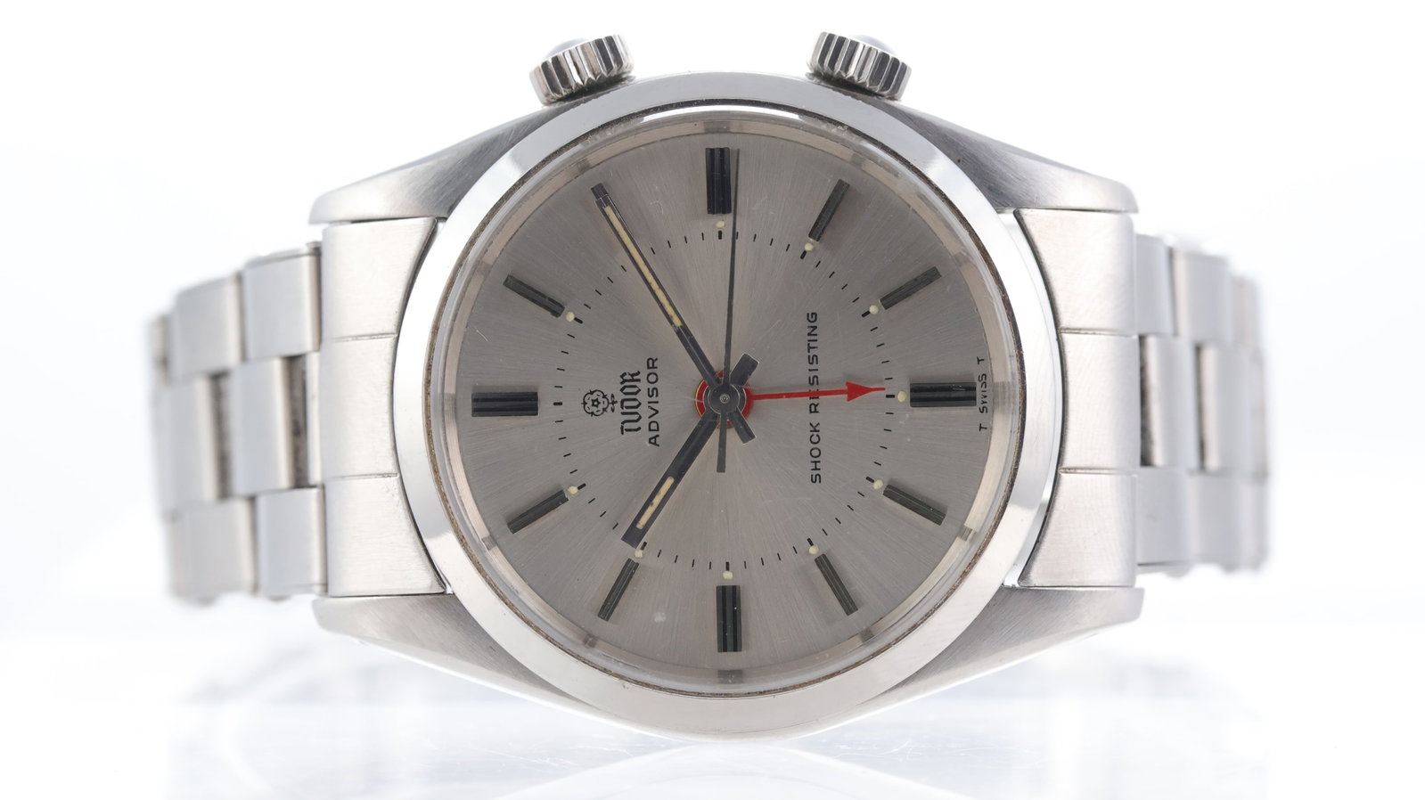 Tudor Advisor Ref 7926 Circa 1960's: Brand: Tudor Model Name: Advisor Reference: 7926 Movement type: Manual Wind Movement calibre: Tudor AS 1475 Year: Circa 1960's Dial shape: Circular Dial colour: Silver Dial features: Baton hour marker