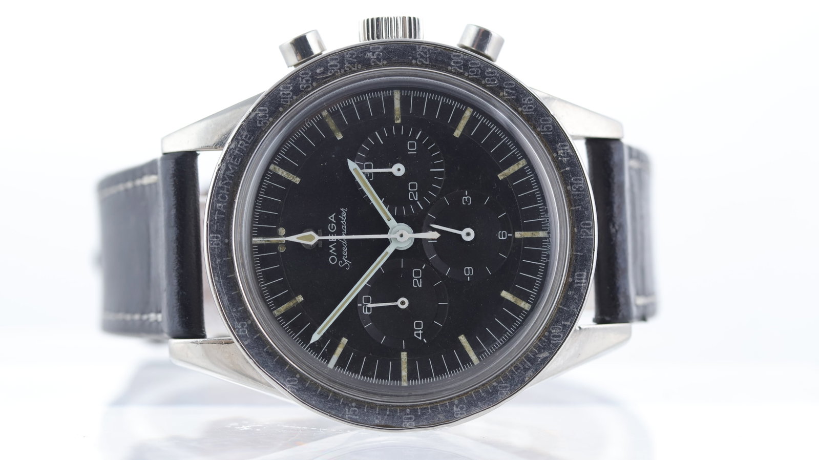 Vintage Omega Speedmaster 'Ed White' Ref 105.003 Circa 1964: Brand: Omega Model Name: Speedmaster 'Ed White' Reference: 105.003 Movement type: Manual Wind Movement calibre: Omega 321 Year: Circa 1964 Dial shape: Circular Dial colour: Black Dial features: Pre-pr