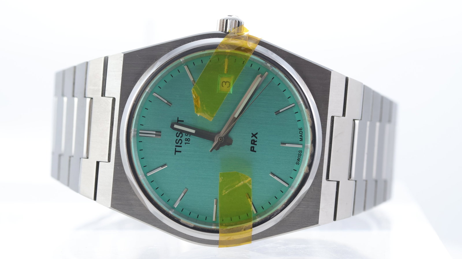 Tissot Prx Ref T137410A with Box and Papers 2024: Brand: Tissot Model Name: Prx Reference: T137410A Movement type: Quartz Year: 2024 Box: inner box Papers: Full Set Papers Dial shape: Circular Dial colour: Green Dial features: Silver baton markers.