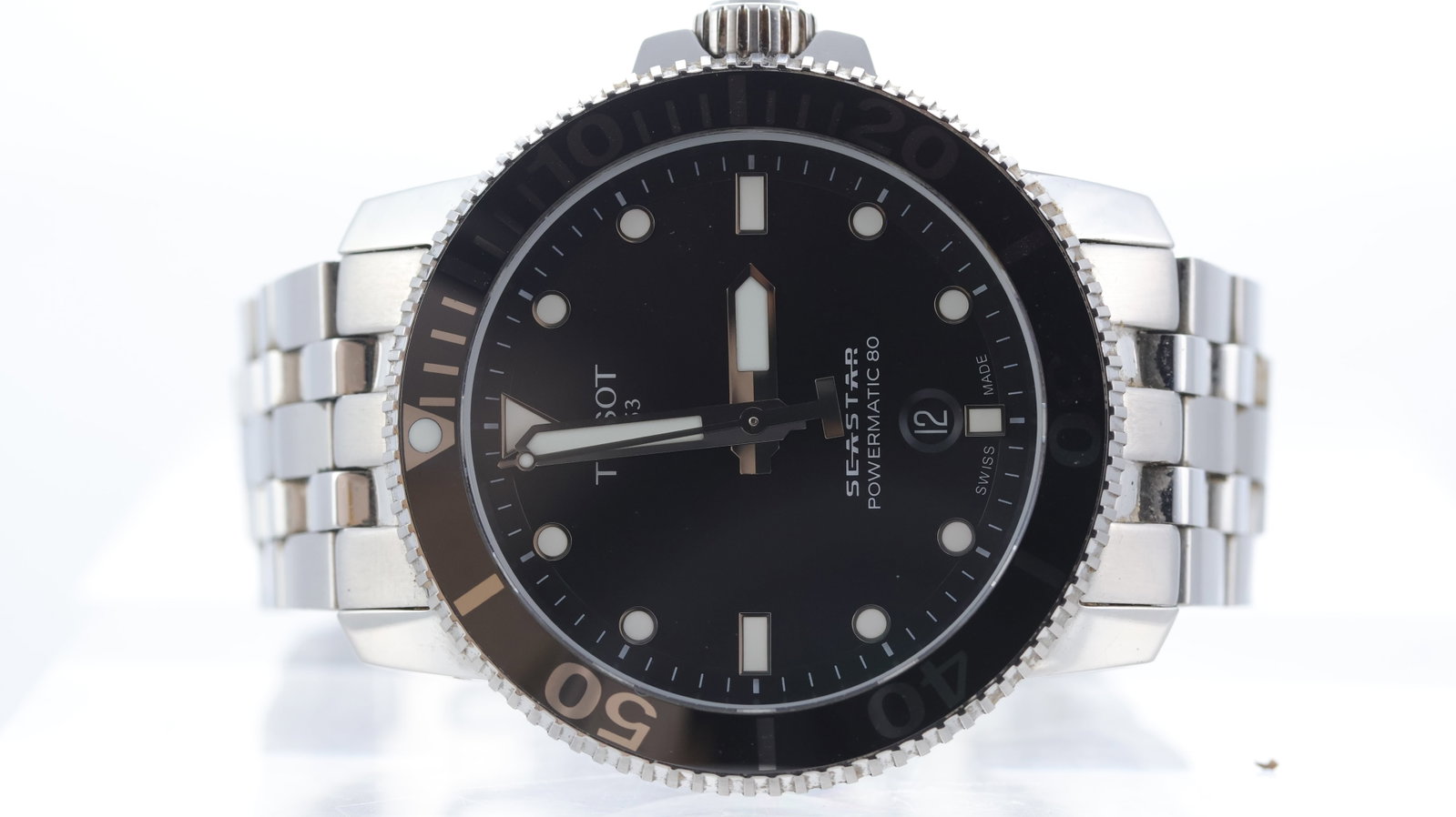 Tissot Sea Star Ref T102407A with Box and Papers 2020: Brand: Tissot Model Name: Sea Star Reference: T102407A Movement type: Automatic Movement calibre: Tissot Powermatic 80 Year: 2020 Box: Full Box Papers: Full Set Papers Dial shape: Circular Dial