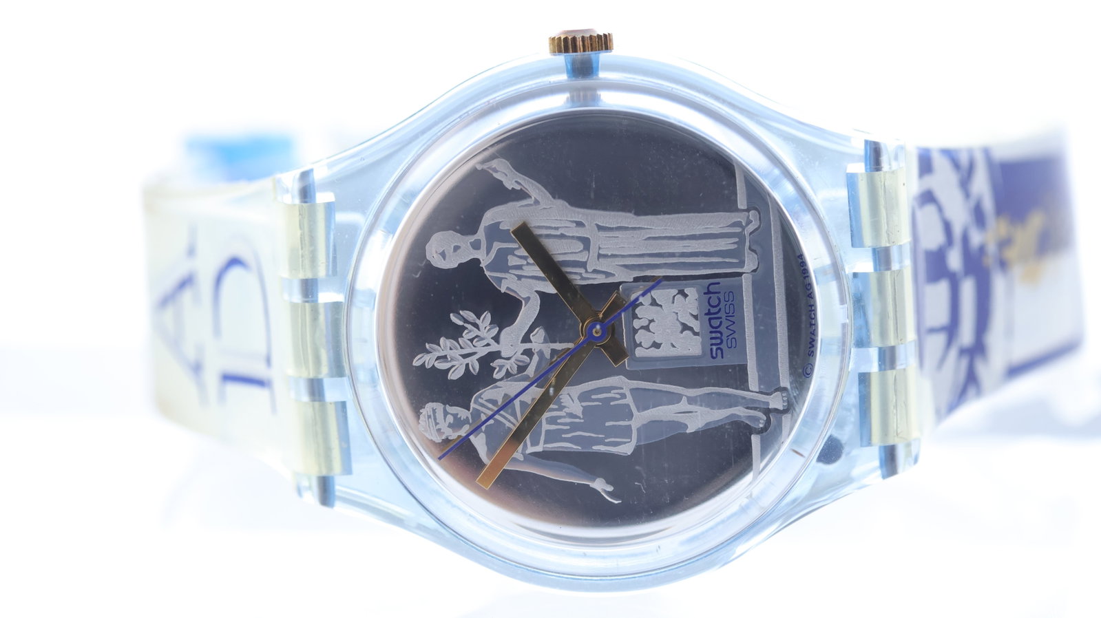 *To Be Sold Without Reserve* Swatch Olympiad Ref GZ-147 with Box and Papers 1995: Brand: Swatch Model Name: Olympiad Reference: GZ-147 Movement type: Quartz Year: 1995 Box: Full Box Papers: Full Set Papers Dial shape: Circular Dial colour: Silver Dial features: Mirror effect dial