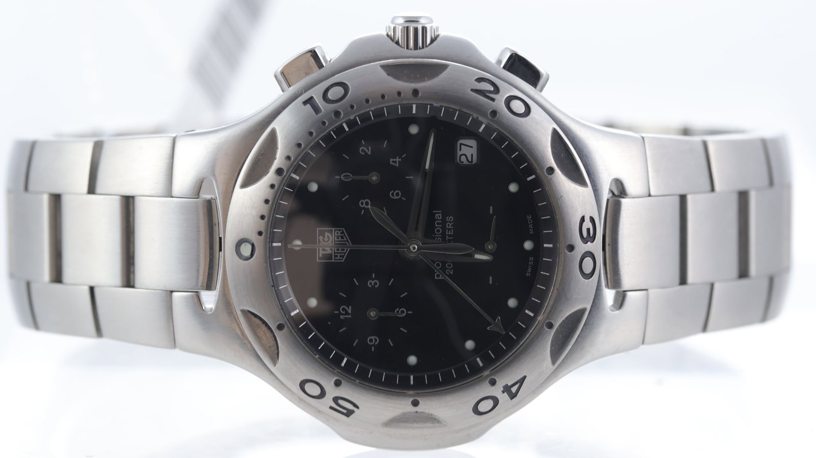 Tag Heuer Kirium Ref cl1110-0: Brand: Tag Heuer Model Name: Kirium Reference: cl1110-0 Movement type: Quartz Movement features: Split seconds chronograph Dial shape: Circular Dial colour: Black Dial features: Lume dot hour