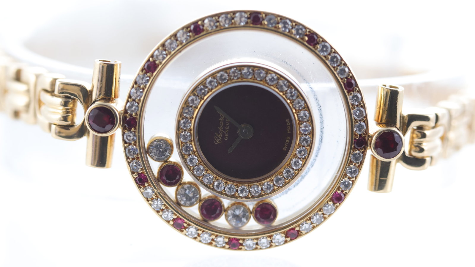 Chopard Happy Diamonds 18ct Yellow Gold Ref 4097 Diamond & Ruby Set (1 of 5)