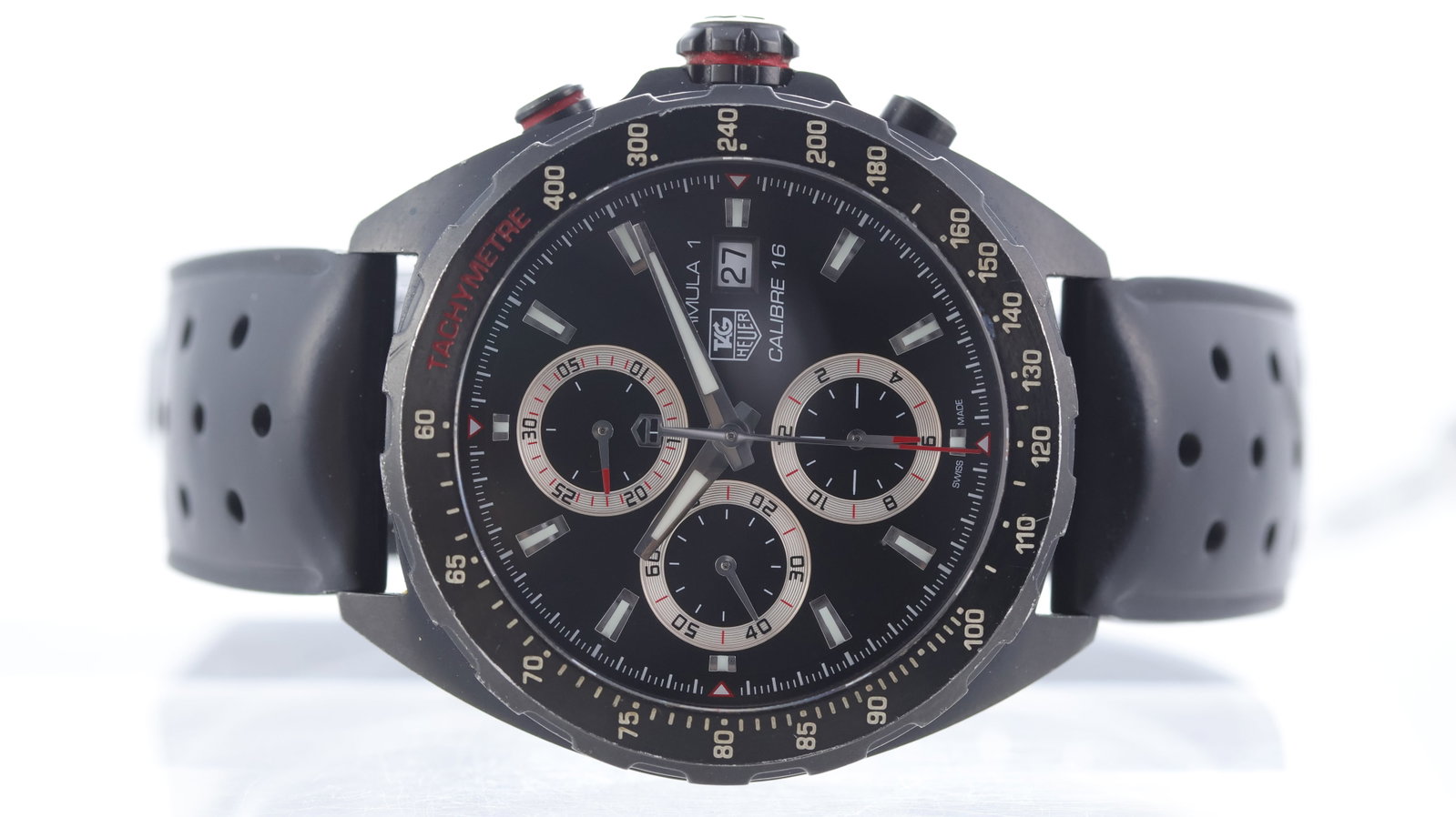 Tag Heuer Formula 1 Ref CAZ2011-0: Brand: Tag Heuer Model Name: Formula 1 Reference: CAZ2011-0 Movement type: Automatic Movement calibre: Tag Heuer 16 Dial shape: Circular Dial colour: Black Dial features: Applied hour markers. Silver 
