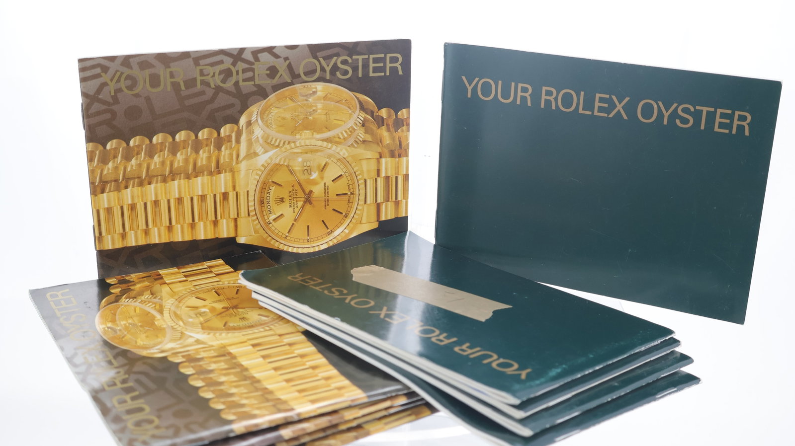YOUR ROLEX OYSTER BOOKLETS (10), 5x day date fronted 1996-1998 and 5x Green fronted 2002 - 2005 (1 of 1)