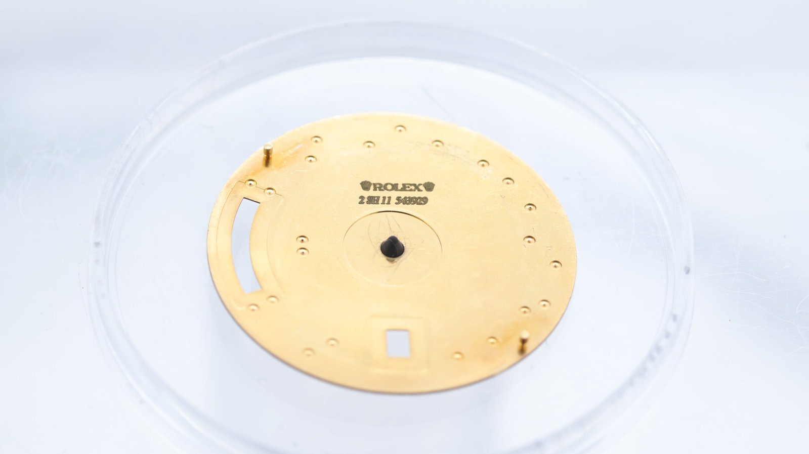 Rolex Day-Date Dial chocolate, Roman numerals, outer track, marked to back ' Rolex 2 SH 11 543929: Rolex Day-Date Dial chocolate, Roman numerals, outer track, marked to back ' Rolex 2 SH 11 543929