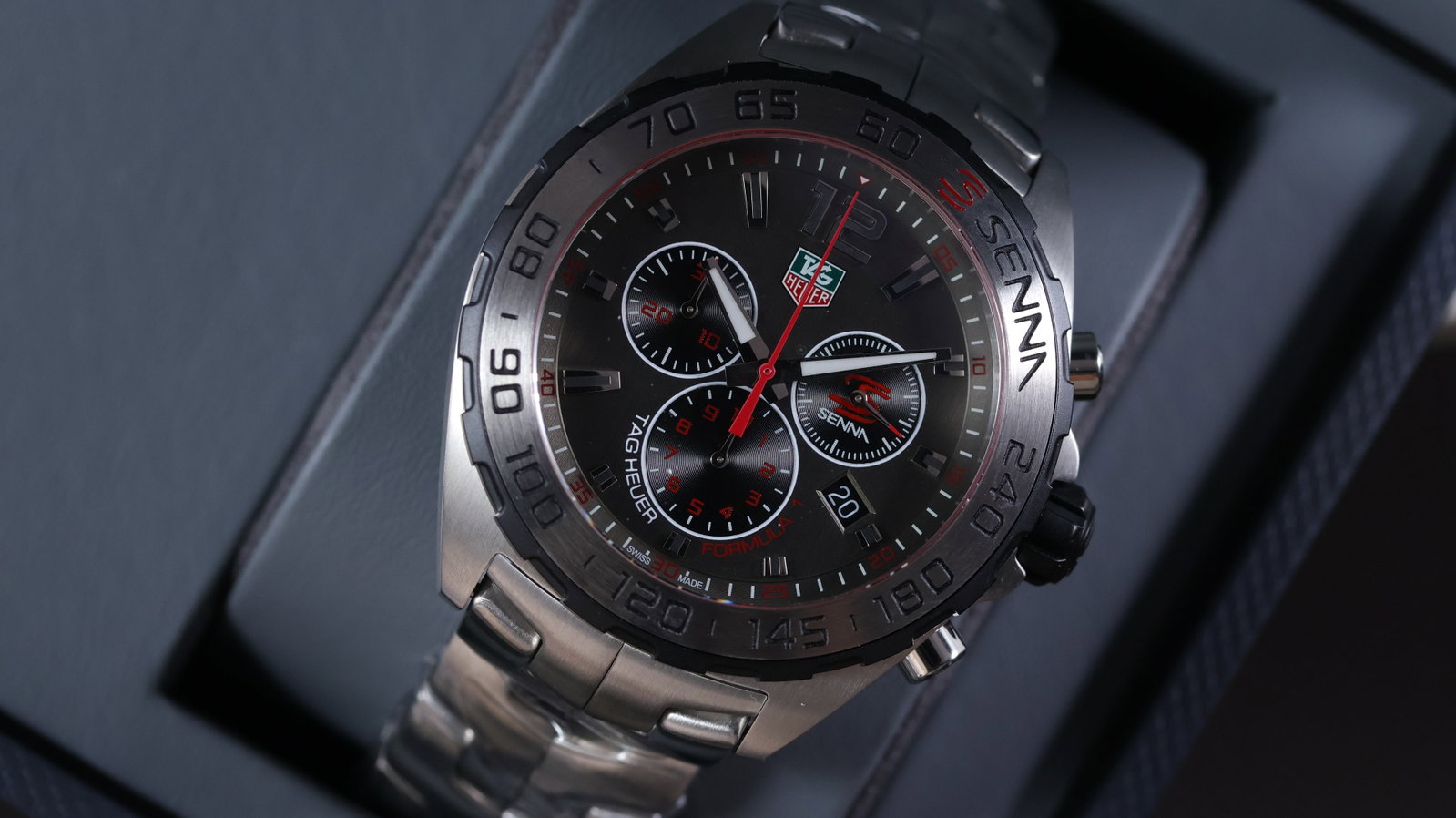 Tag Heuer Formula 1 Senna Ref CAZ1012 with Box and Papers 2017: Brand: Tag Heuer Model Name: Formula 1 Senna Reference: CAZ1012 Movement type: Quartz Year: 2017 Box: Full Box Papers: Full Set Papers Dial shape: Circular Dial colour: Grey Dial features: Brushed dia