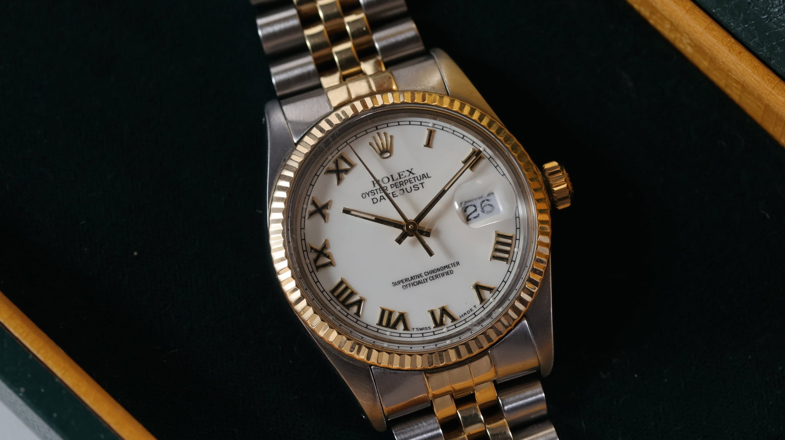 Rolex Datejust 36 Ref 16013 Circa 1983: Brand: Rolex Model Name: Datejust 36 Reference: 16013 Movement type: Automatic Movement calibre: Rolex 3035 Year: Circa 1983 Dial shape: Circular Dial colour: White Dial features: Applied Roman numera