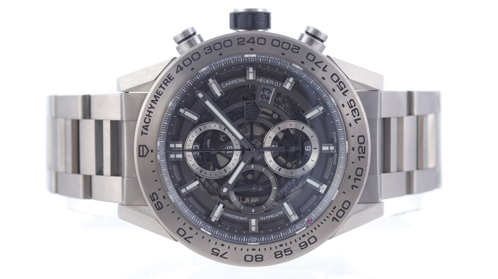 Tag Heuer Carrera Skeleton Ref CAR2A8A: Brand: Tag Heuer Model Name: Carrera Skeleton Reference: CAR2A8A Movement type: Automatic Movement calibre: Tag Heuer Heuer 01 Dial shape: Circular Dial colour: Skeletonised Dial features: Skeletonise