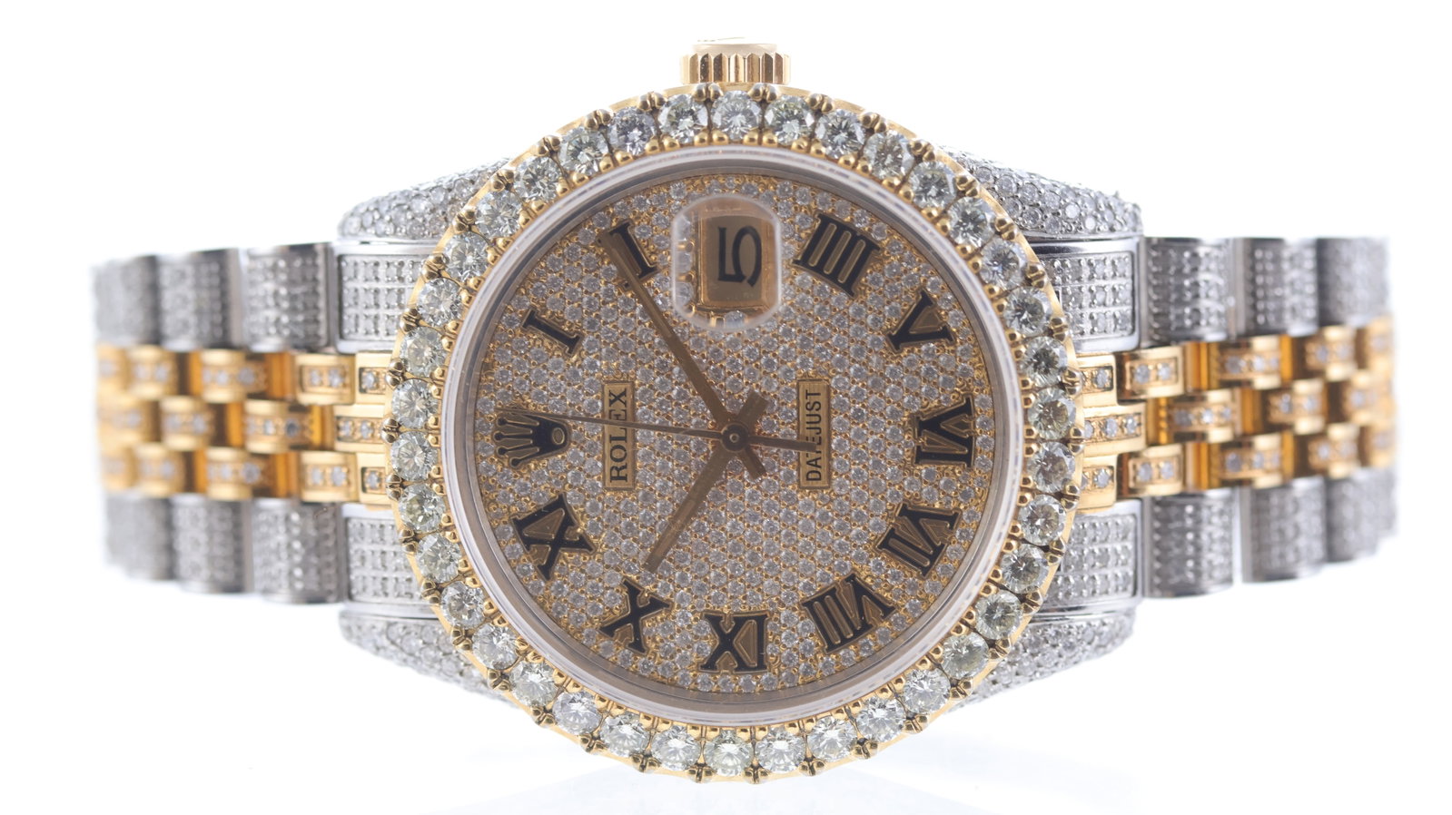 Rolex Datejust 36 Ref 16014 Custom Diamondset Circa 1984: Brand: Rolex Model Name: Datejust 36 Reference: 16014 Movement type: Automatic Movement calibre: Rolex 3035 Year: Circa 1984 Dial shape: Circular Dial colour: Champagne diamondset Dial features: After