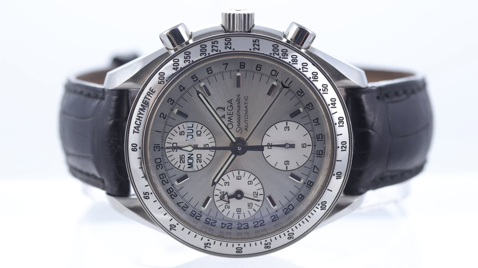 Omega Speedmaster Triple Calendar Ref 175.0084: Brand: Omega Model Name: Speedmaster Triple Calendar Reference: 175.0084 Movement type: Automatic Movement calibre: Omega 1151 Dial shape: Circular Dial colour: Silver Dial features: Sunburst dial. Ba