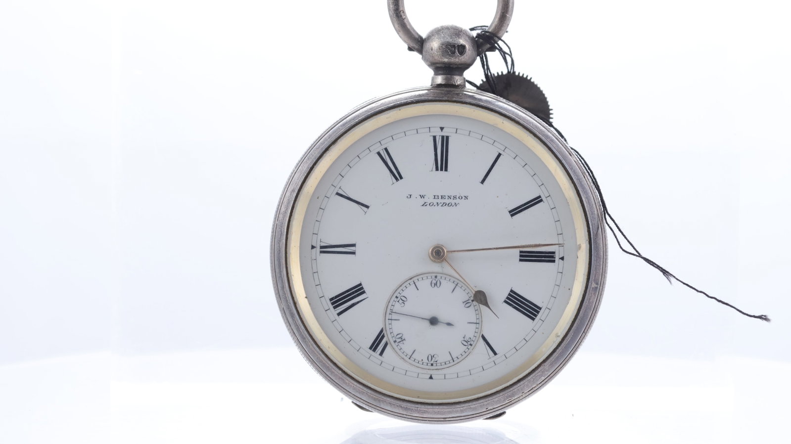 Vintage J.W Benson Continental Silver Key Wound Pocket Watch (1 of 7)