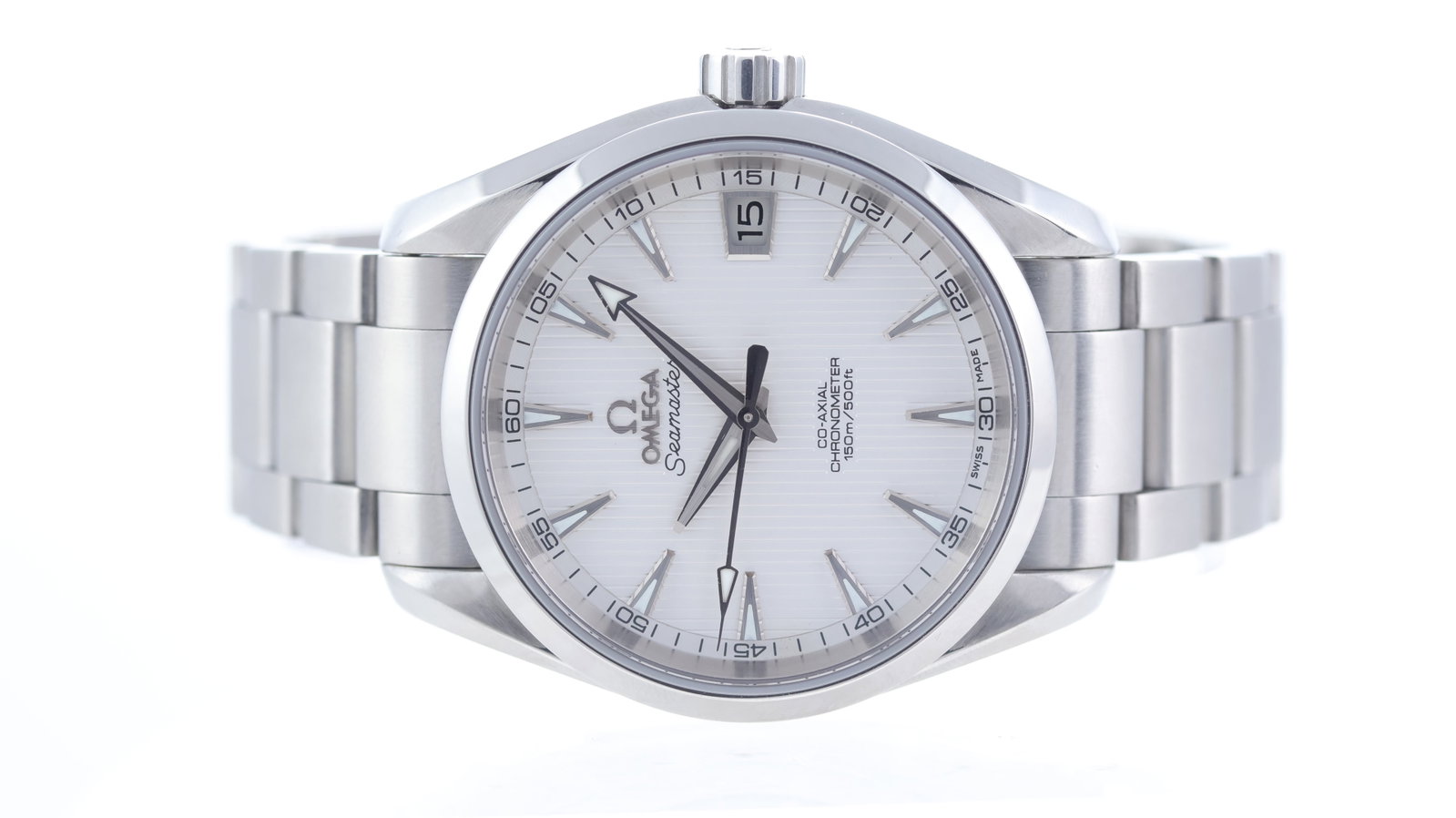 Omega Seamaster Aqua Terra Ref 231.10.39.21.02.001: Brand: OmegaModel Name: Seamaster Aqua TerraReference: 231.10.39.21.02.001Movement type: AutomaticMovement calibre: Omega 8500Movement features: Co-axialDial shape: CircularDial colour: SilverDial fea