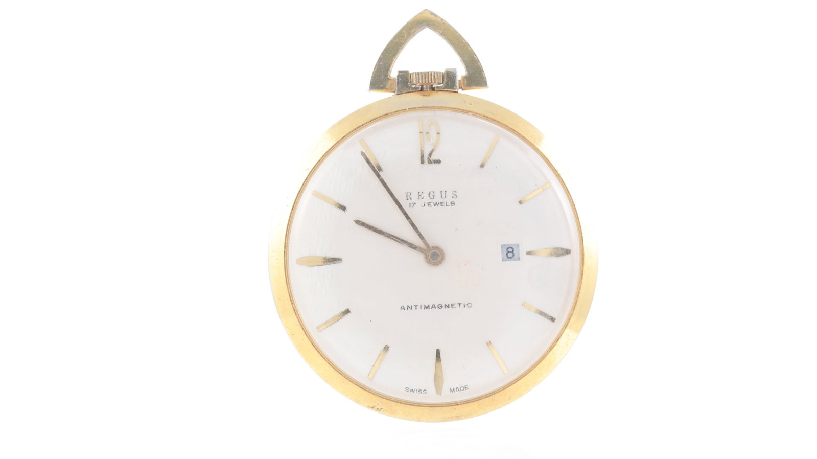*To Be Sold Without Reserve* Vintage Regus Pocket Watch: *To Be Sold Without Reserve* Vintage Regus Pocket Watch, manual wind, 43mm gold plated case, hand wound, currently running.
