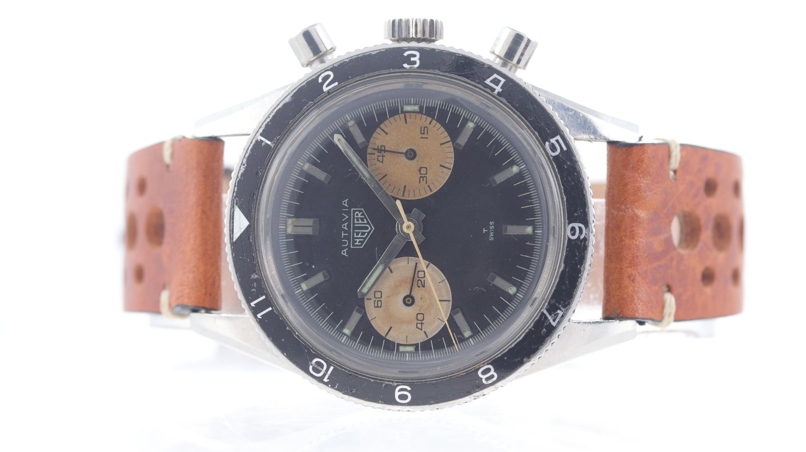 Rare Heuer Autavia 'Andretti' Ref 3646 Circa 1966 with Helmet (1 of 7)