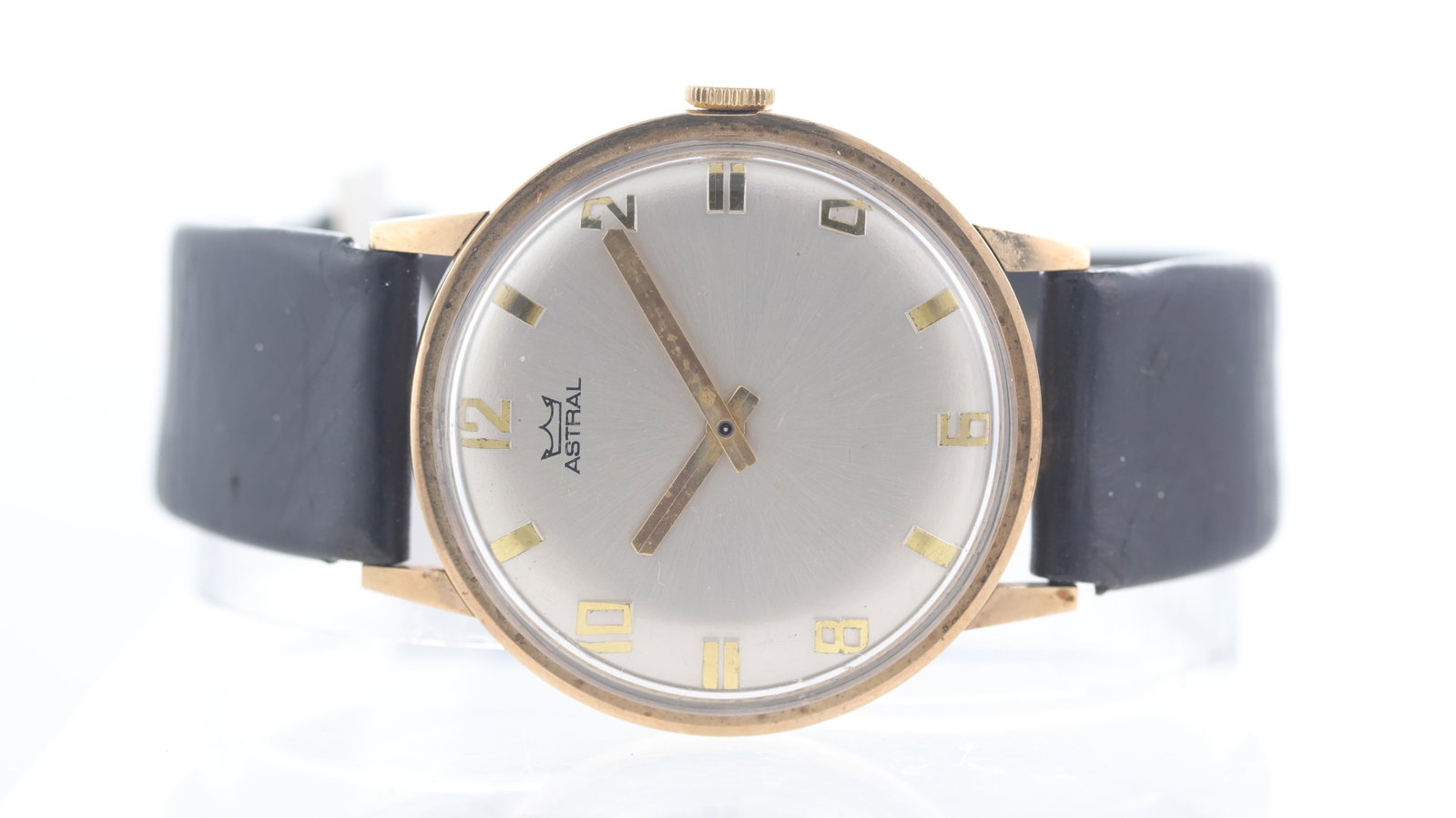 Vintage Astral Dress Watch Manual Wind 9ct Gold Ref 1714/1: Brand: AstralModel Name: Dress WatchReference: 1714/1Movement type: Manual WindMovement calibre: Astral ST 96Dial shape: CircularDial colour: SilverDial features: Applied baton & arabic numeralsCase s