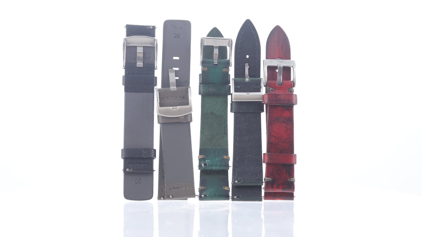 A Job Lot of 5x Leather 20mm Watch Straps. (1 of 2)