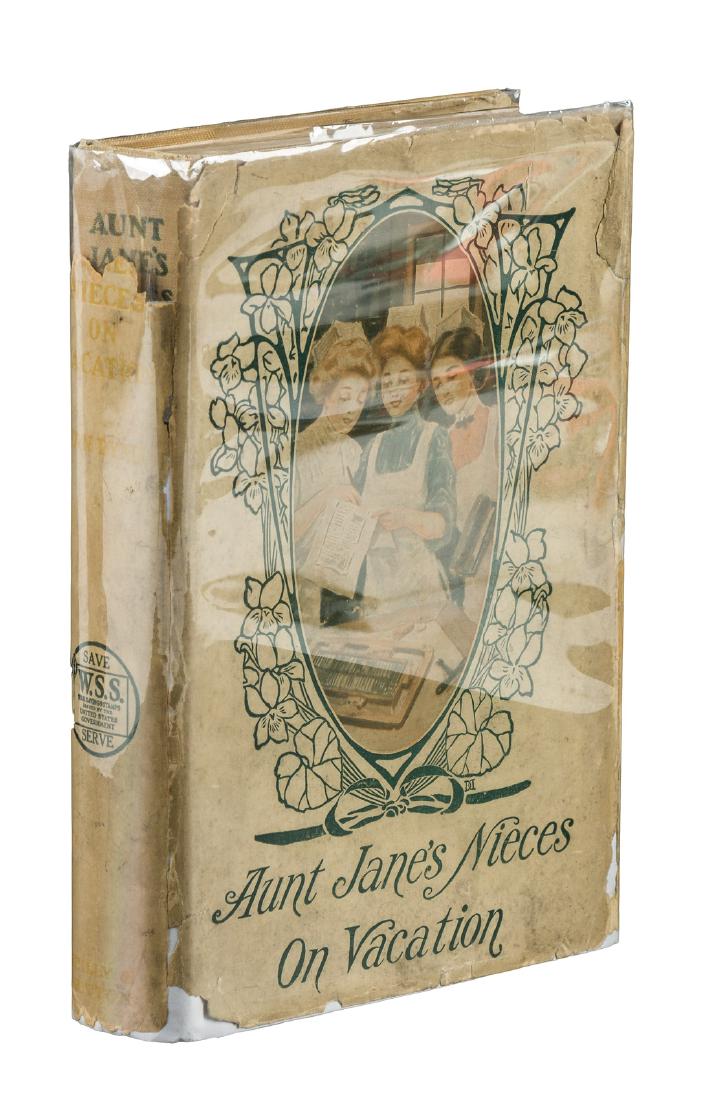 Aunt Jane's Nieces on Vacation in dust jacket: Heading: Author: [Baum, L. Frank] Van Dyne, Edith, pseudonym Title: Aunt Jane's Nieces on Vacation Place Published: Chicago Publisher:The Reilly & Britton Co. Date Published: [1912] De