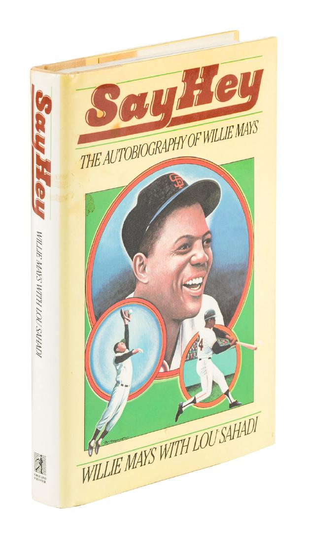 Say Hey! signed by Willie Mays: Heading: (Baseball) Author: Mays, Willie & Lou Sahadi Title: Say Hey: The Autobiography of Willie Mays Place Published: New York Publisher:Simon and Schuster Date Published: 1988 Descri