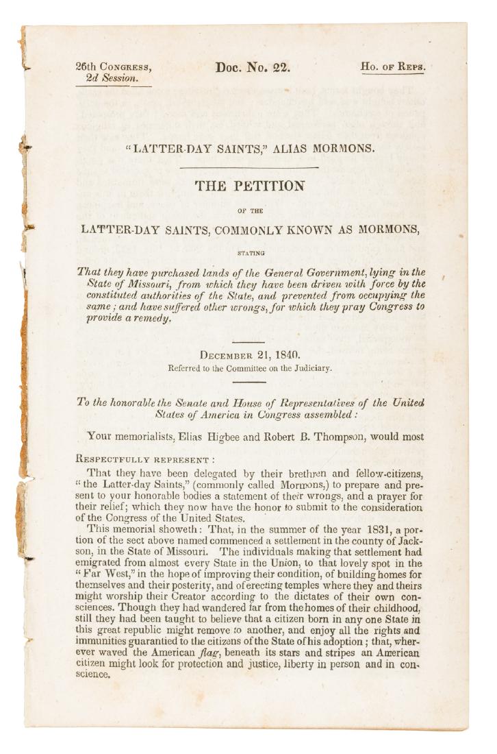 Petition of the Latter-Day Saints, Commonly Known as (1 of 1)