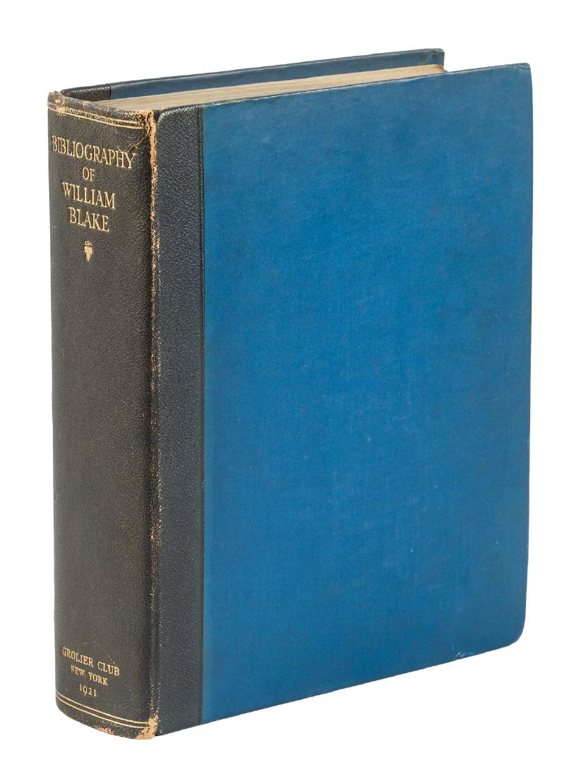Keynes' Bibliography of William Blake, 1/250 copies: Heading: (Blake, William) Author: Keynes, Geoffrey Title: A Bibliography of William Blake Place Published: New York Publisher:The Grolier Club Date Published: 1921 Description: <