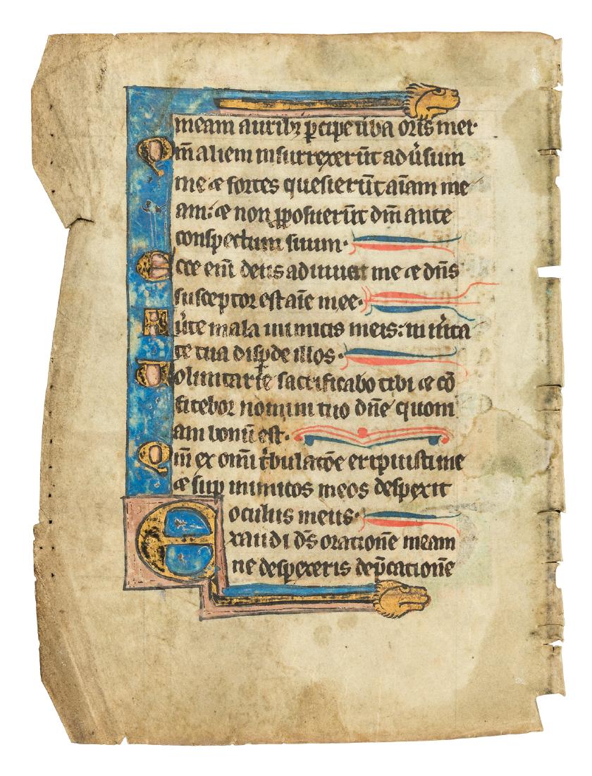 13th century manuscript psalter leaf (1 of 2)