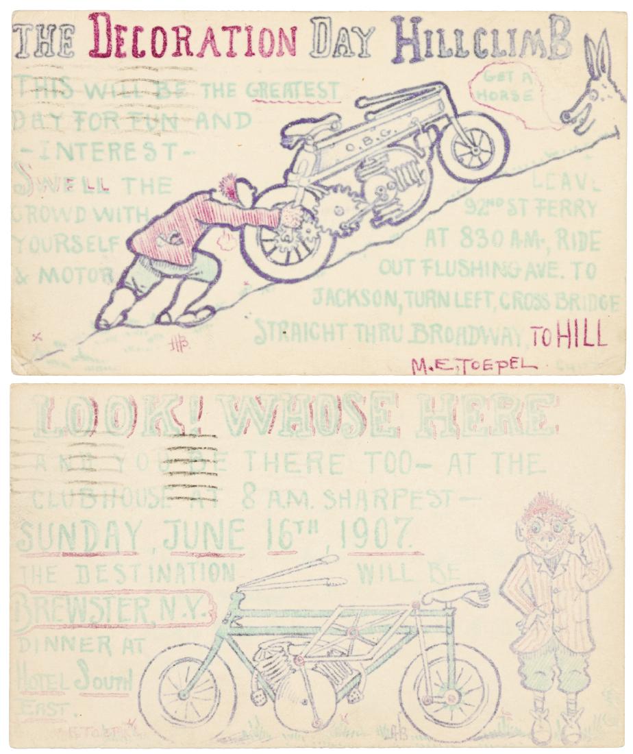 Motorcycle Club post cards from 1907 (1 of 5)