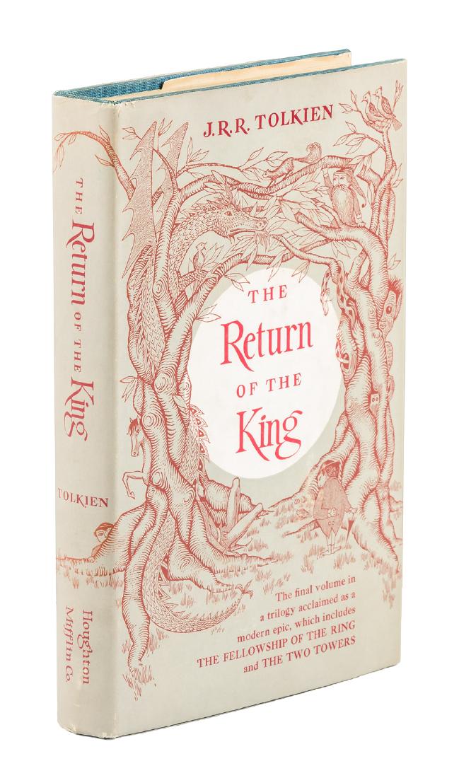 J.R.R. Tolkien The Return of the King 1st American: Heading: Author: Tolkien, J.R.R. Title: The Return of the King Place Published: Boston Publisher:Houghton Mifflin Company Date Published: 1956 Description: Folding map tipp