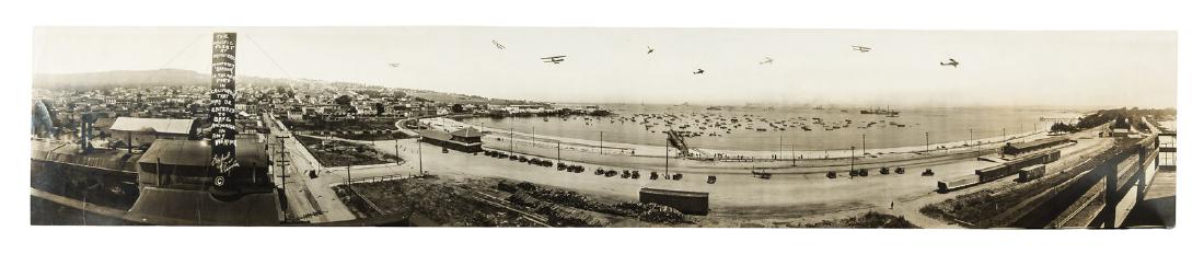 U.S. Pacific Fleet at Monterey 1919: Heading: (California - Monterey) Author: Heidrick, Anton Charles Title: Panorama photograph of the U.S. Pacific Fleet at anchor in Monterey Bay, with air cover Place Published: Monterey, California Pu