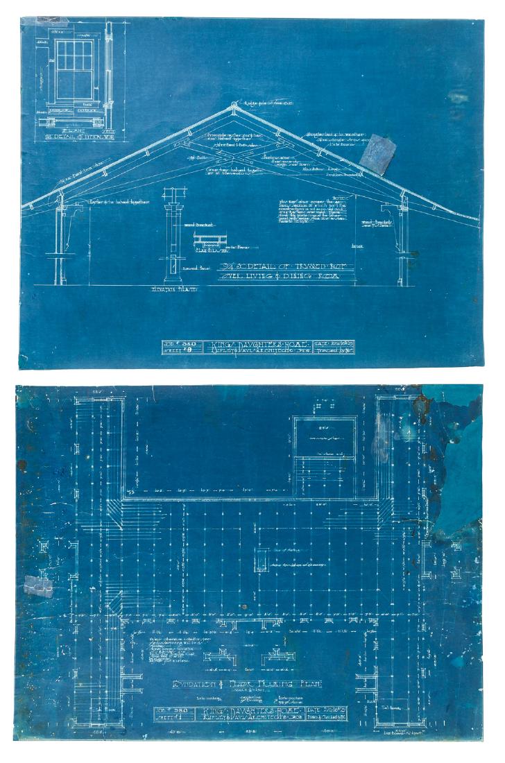 Blueprints for King's Daughter's Home in Honoluly (1 of 5)