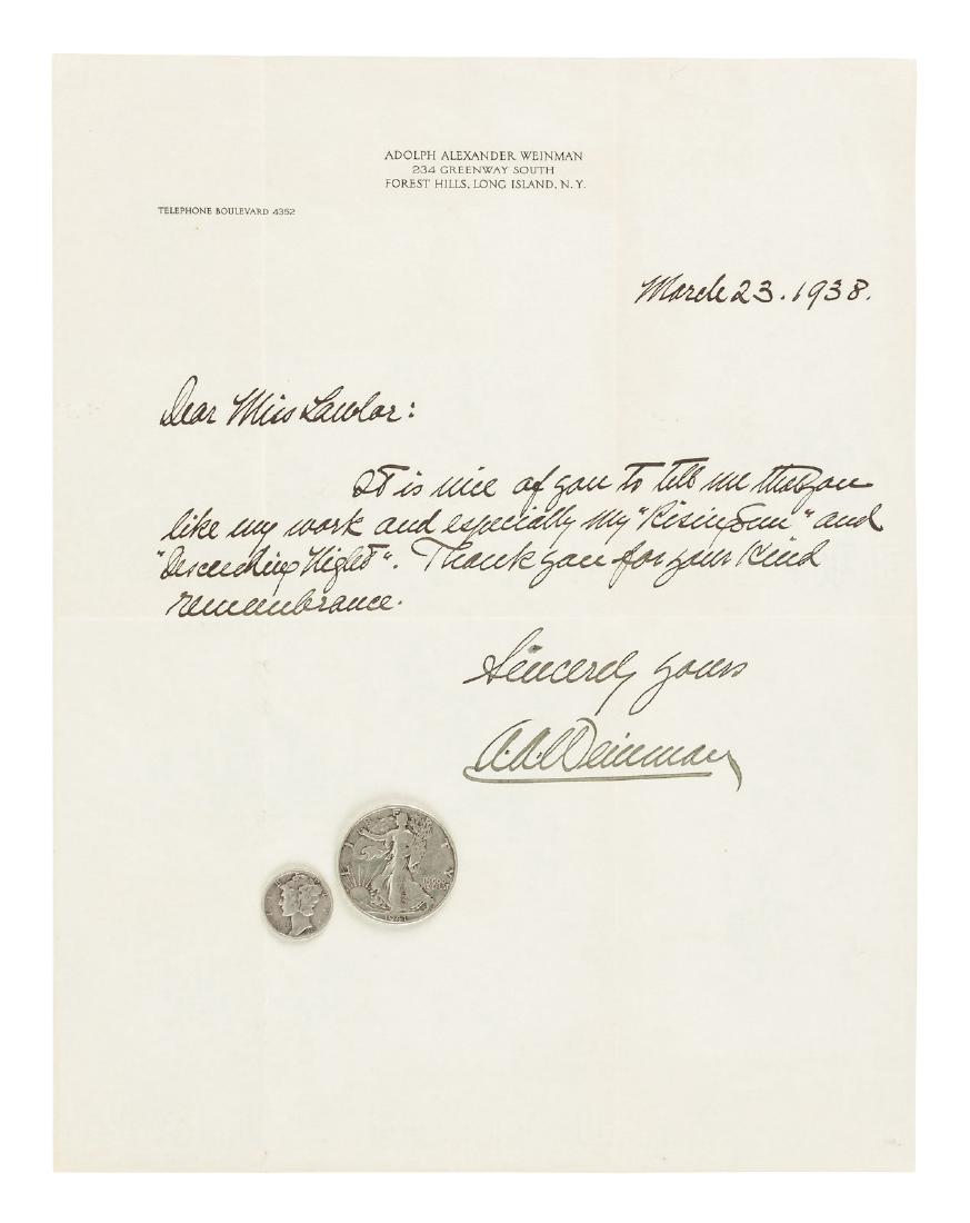 Letter from the designer of the Liberty dime and half (1 of 1)