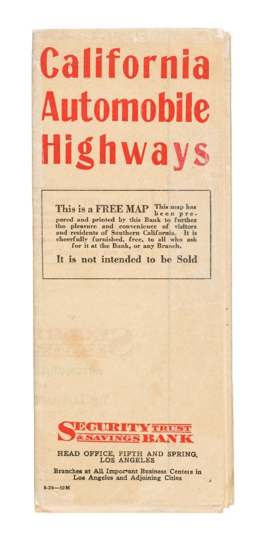 Automobile road map of southern California 1928 (1 of 3)