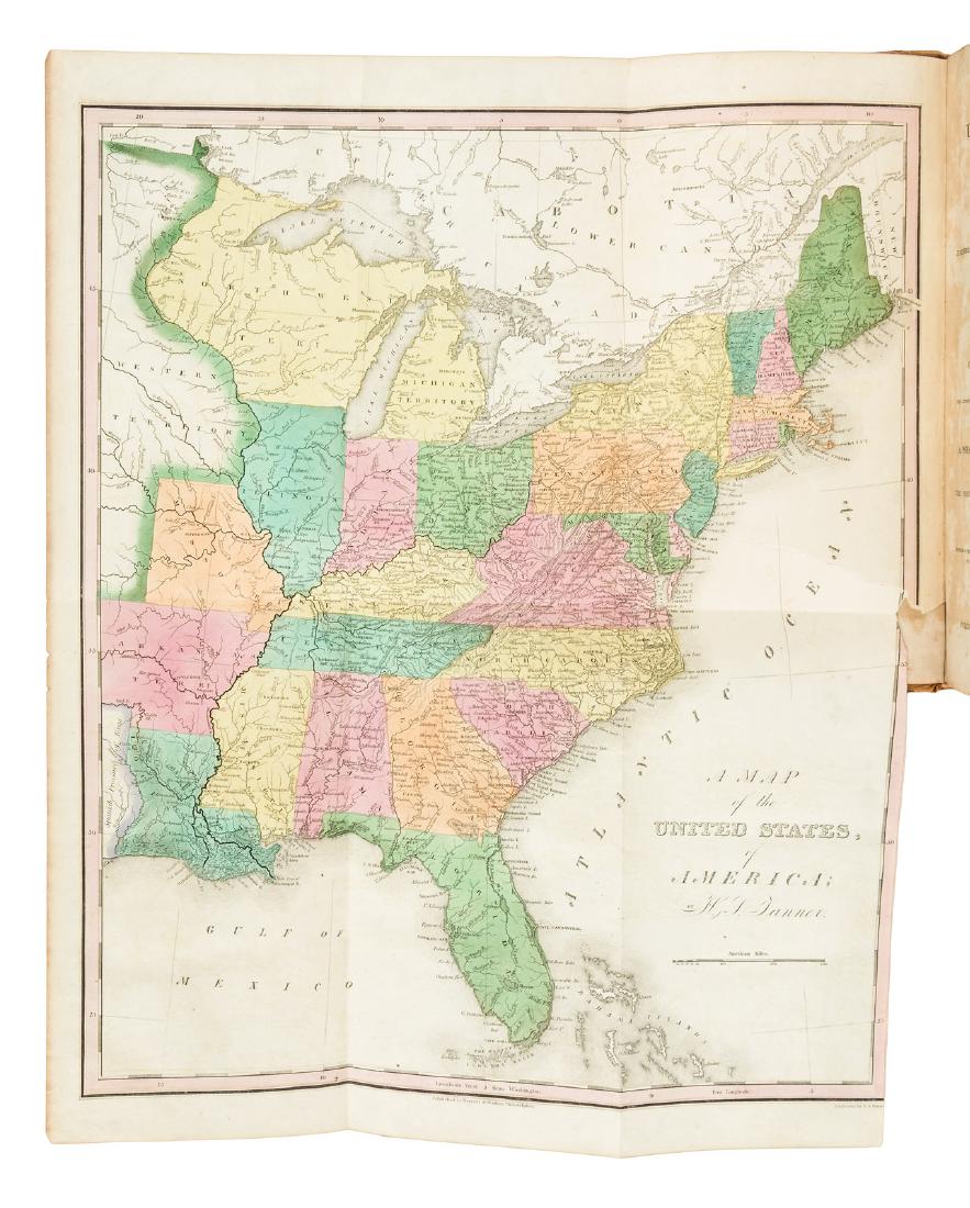 Darby's Gazetteer with map of Easter US 1827: Heading: Author: Darby, William Title: Darby's Universal Gazetteer... Illustrated by a neat coloured map of the United States Place Published: Philadelphia Publisher:Bennett & Walton Date Publis