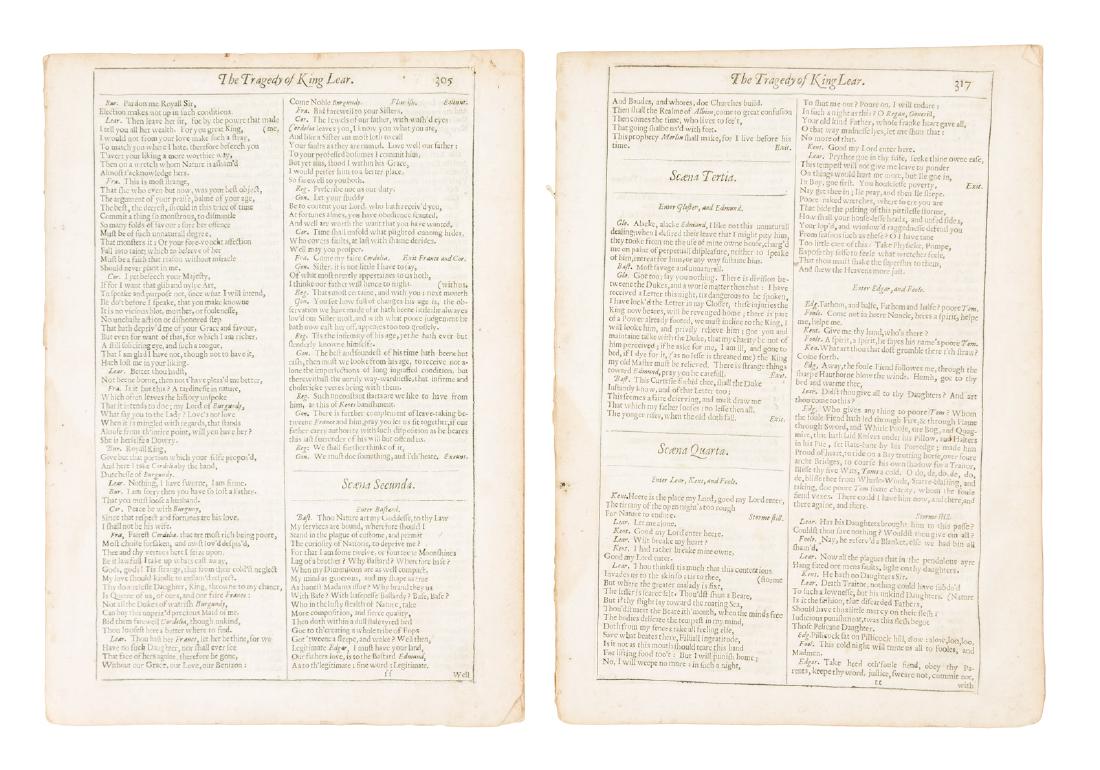 Shakespeare's King Lear from second folio 1632 (1 of 3)