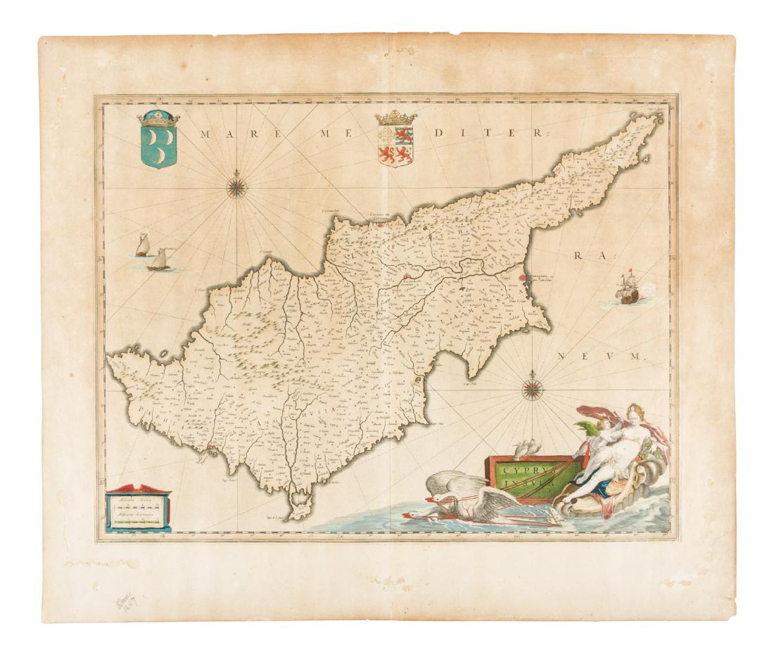 Blaeu map of Cyprus c.1640 (1 of 2)