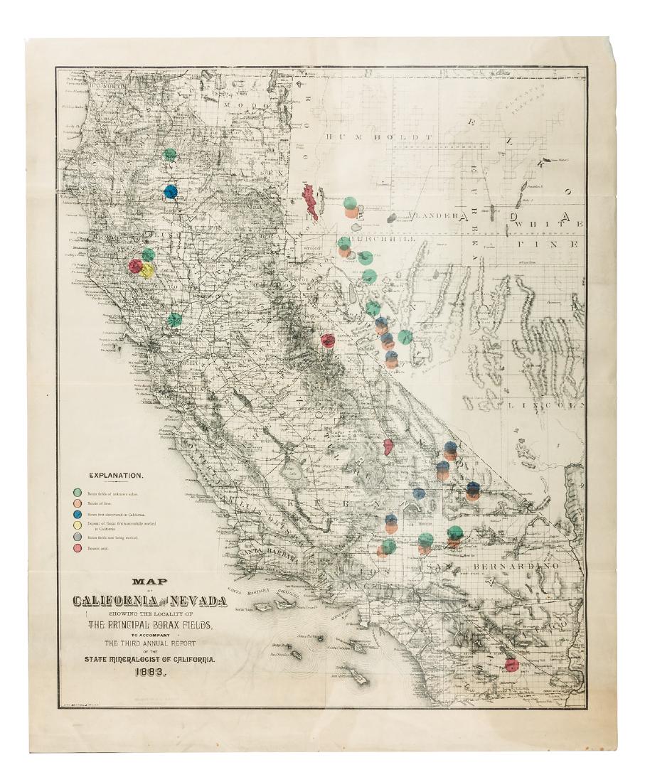 Map of California & Nevada Borax Fields 1883 (1 of 5)