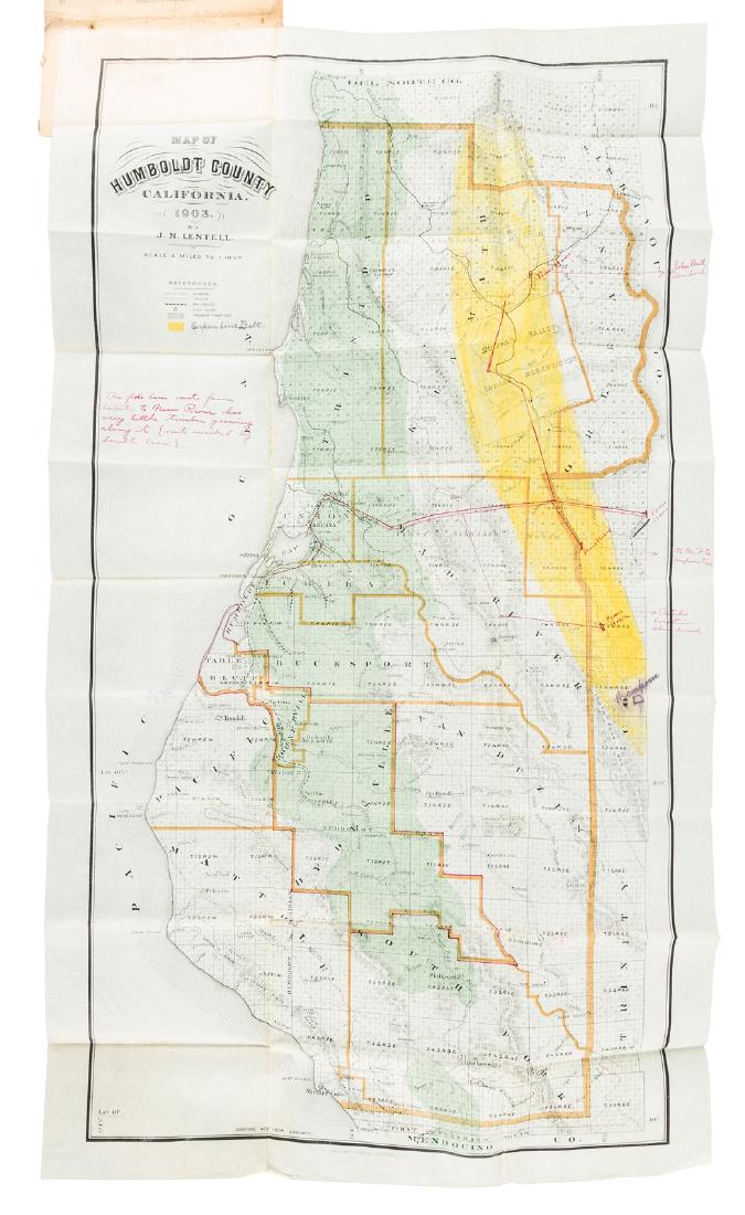 Rare folding map of Humboldt County - 55725355 1 X