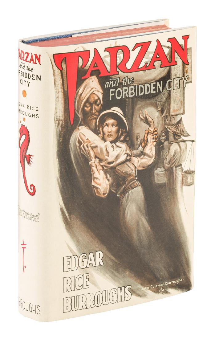 Tarzan Forbidden City 1st in dj: Heading: Author: Burroughs, Edgar Rice Title: Tarzan and the Forbidden City Place Published: Tarzana, California Publisher:Edgar Rice Burroughs, Inc. Date Published: [1938] Description