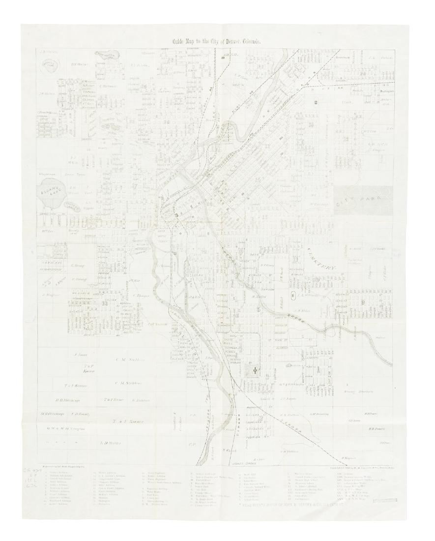 Rare guide map of Denver 1882 (1 of 5)